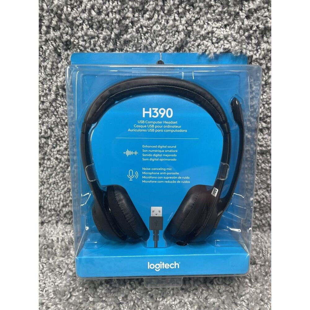 Logitech H390 Black Over the Ear Computer Headset USB New Open Box